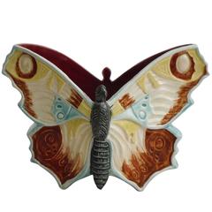 19th Century Majolica Butterfly Jardiniere 1