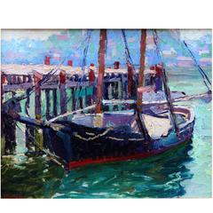 Gloucester Harbor Painting by Fern Coppedge