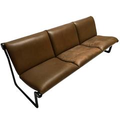 1971 Three-Seat Leather Sling Sofa by Hannah & Morrison for Knoll
