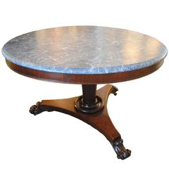 Round Mahogany Pedestal Base Breakfast Table