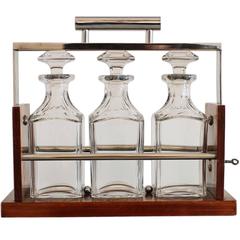 French Art Deco Tantalus Decanter Set Attributed to ADNET, 1930