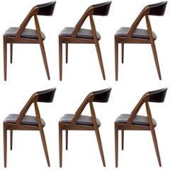 Set of 6 Kai Kristiansen Chairs model 31 with teak frame