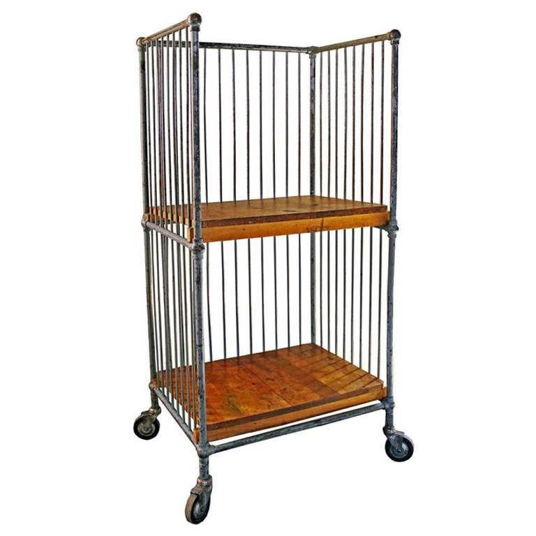 Caged Book Bindery Cart 