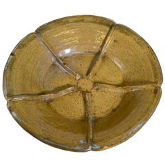 Antique Japanese Shodai-Yaki Pottery Kintsugi Platter, Edo Period