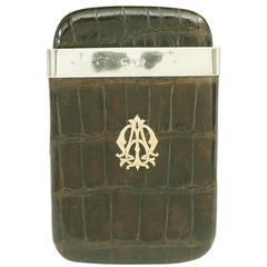 Antique Crocodile Cigar Case