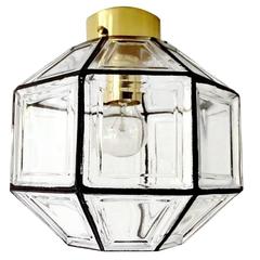 Limburg Glass Iron Frame Flush Mount Light, Modernist Industrial Pendant Lampe 9