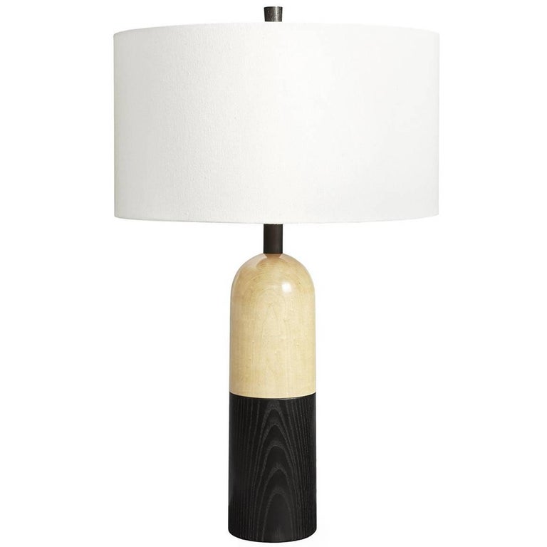 Dyed Ash and Honey-Blonde Maple Table Lamp, Tusten II For Sale