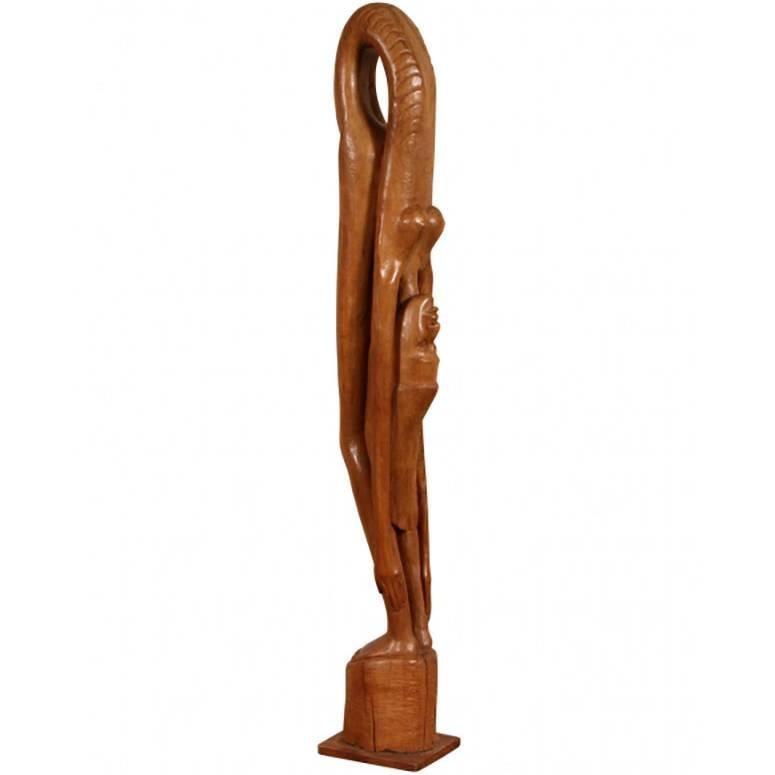 Roger Francois ( Haitian, 1928-2013) Wood Figural Sculpture