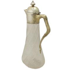 Antique German Cut-Glass and Silver Mounted Claret Jug 5