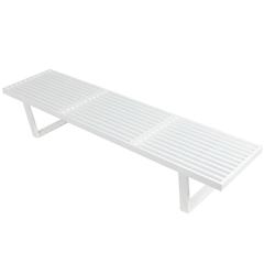 Retro George Nelson Bench in White Lacquer