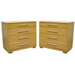 Pair Oak Mid-Century Modern Raymond Loewy Mengel Bachelor Chest Commode Dressers