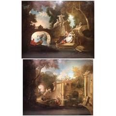 Pair of Important 18th Century Scene De Genre by Jacques De Lajoüe