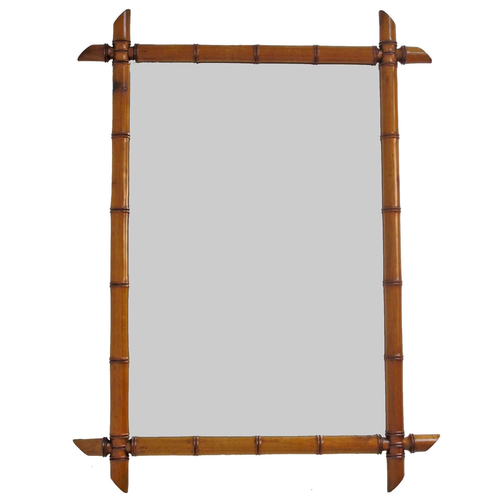 French Louis Philippe Faux Bamboo Mirror