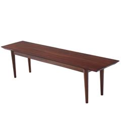 Rare Early Walnut Bench or Coffee Table by Risom