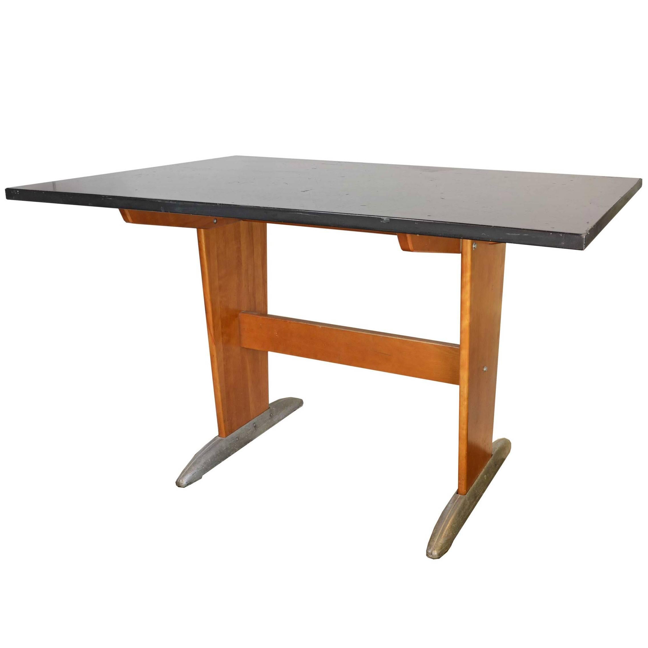 1950s Solid Maple Lab Table