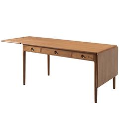 Hans Wegner Drop Leaf Writing Table in Oak 9