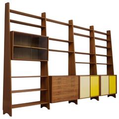 Large Danish Wall-Unit in Teak and Pine