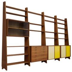 Large Danish Wall-Unit in Teak and Pine 