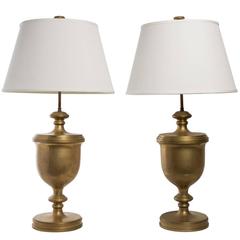 Brass Urn-Shaped Table Lamps by Chapman
