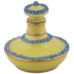 French Paris Porcelain Yellow-Ground Scent Bottle and Stopper