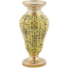 Paris Porcelain Neoclassical Yellow-Ground Footed Vase with Arabesques