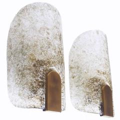 Pair of Amber Murano Glass Wall Lights by Hillebrand, Germany Pair of Amber Murano Glass Wall Lights by Hillebrand, Germany