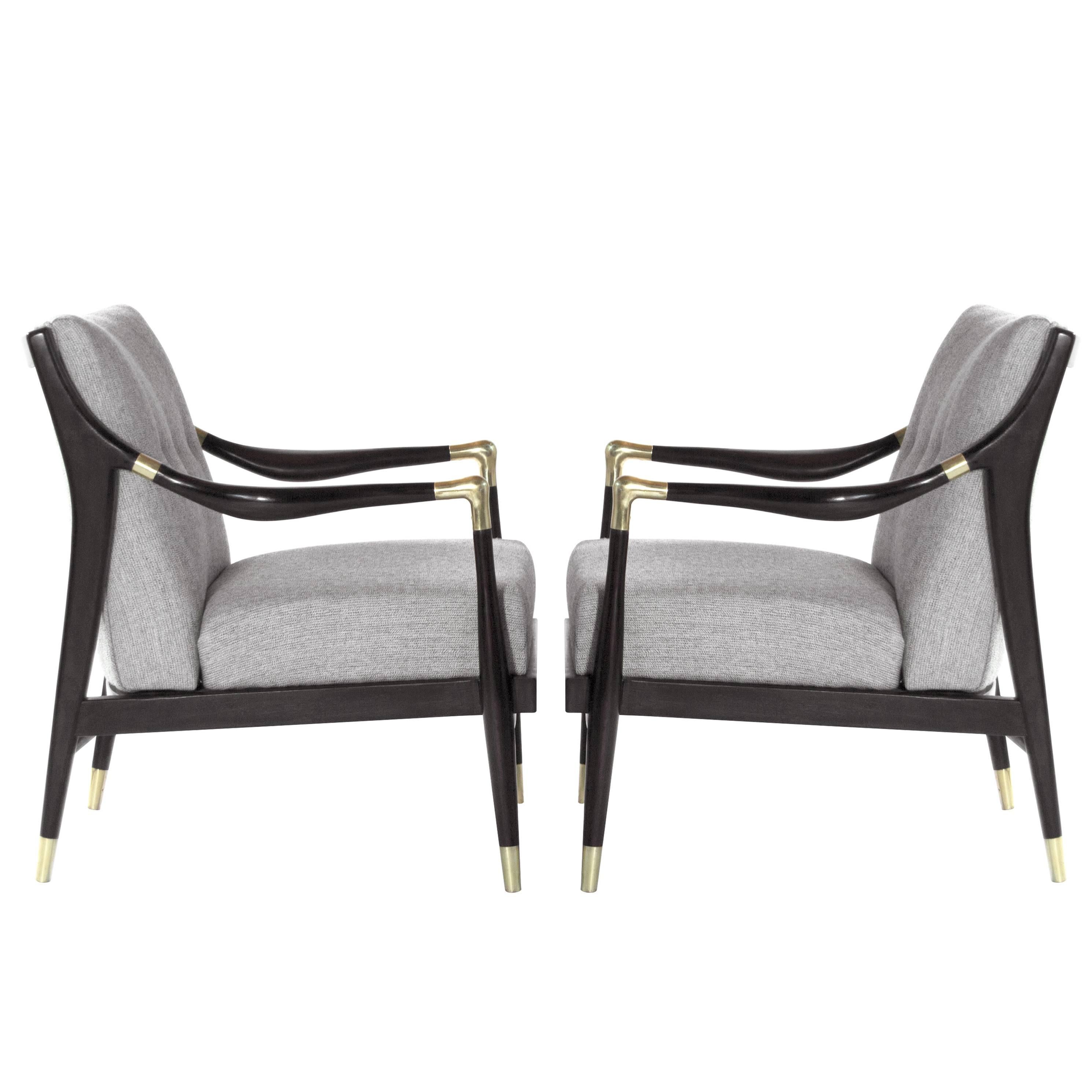Pair of Sculptural Lounge Chairs in the Manner of Gio Ponti