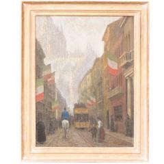 Milan, an Original Oil Painting by Lewis George Fry 7