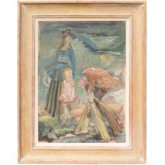 Figures in Moonlight, Original Oil Painting by William S. Taylor 8