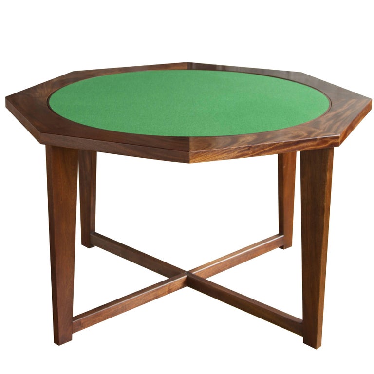 Octagonal Hendricks Dining / Poker Table in Stained Mahogany For Sale