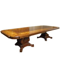 Rococo Revival Maple Veneer and Mahogany Table