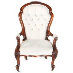 Antique Victorian Walnut Armchair