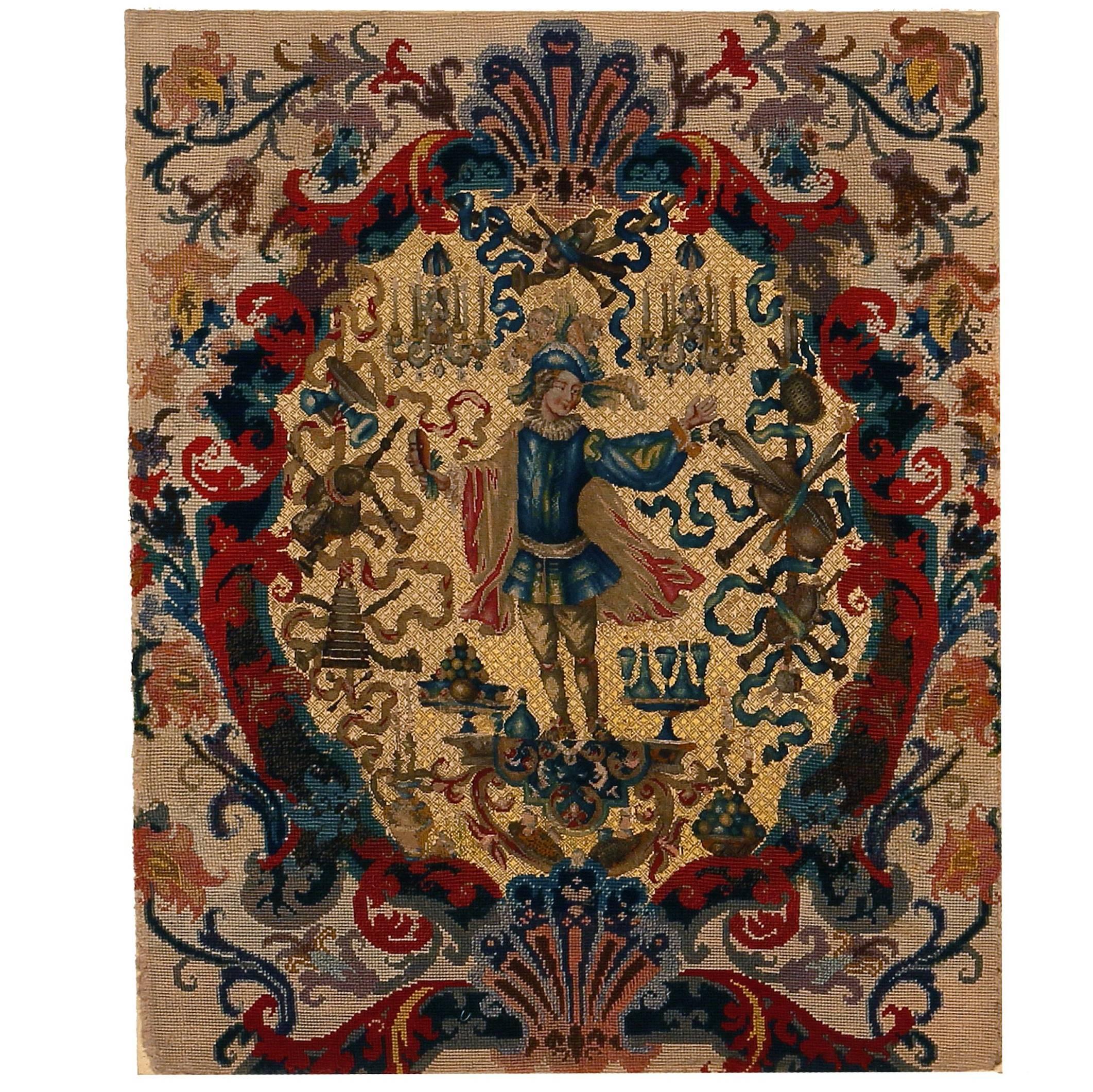 Needlepoint Picture Depicting an Allegory of Music