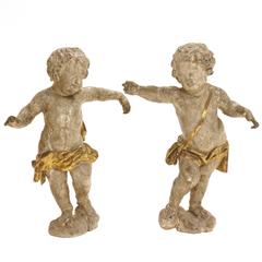 Pair of 18th Century Carved Baroque Puttis