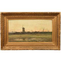 Large 19th Century Imprressionist Oil Painting
