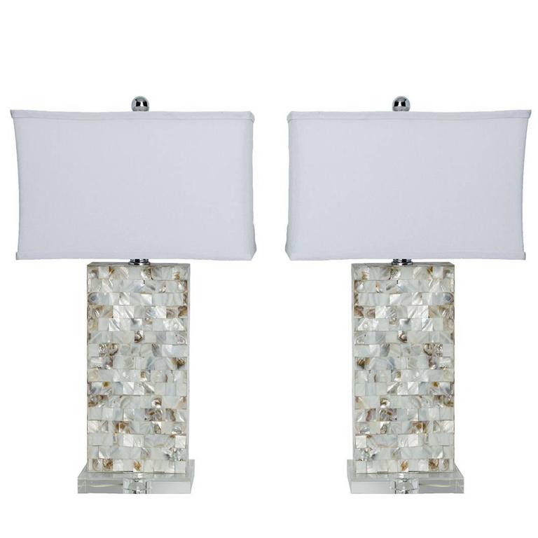 Pair Of Mother Pearl Lamps For At 1stdibs Mother Of Pearl Lamps