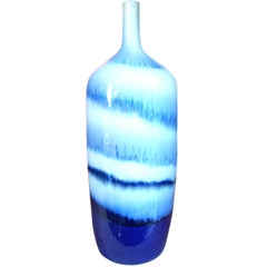 Swirl Pattern Blue and White Porcelain Vase, China, Contemporary