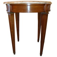 Small Marble-Top End Table or Pedestal Louis XVI Style 3