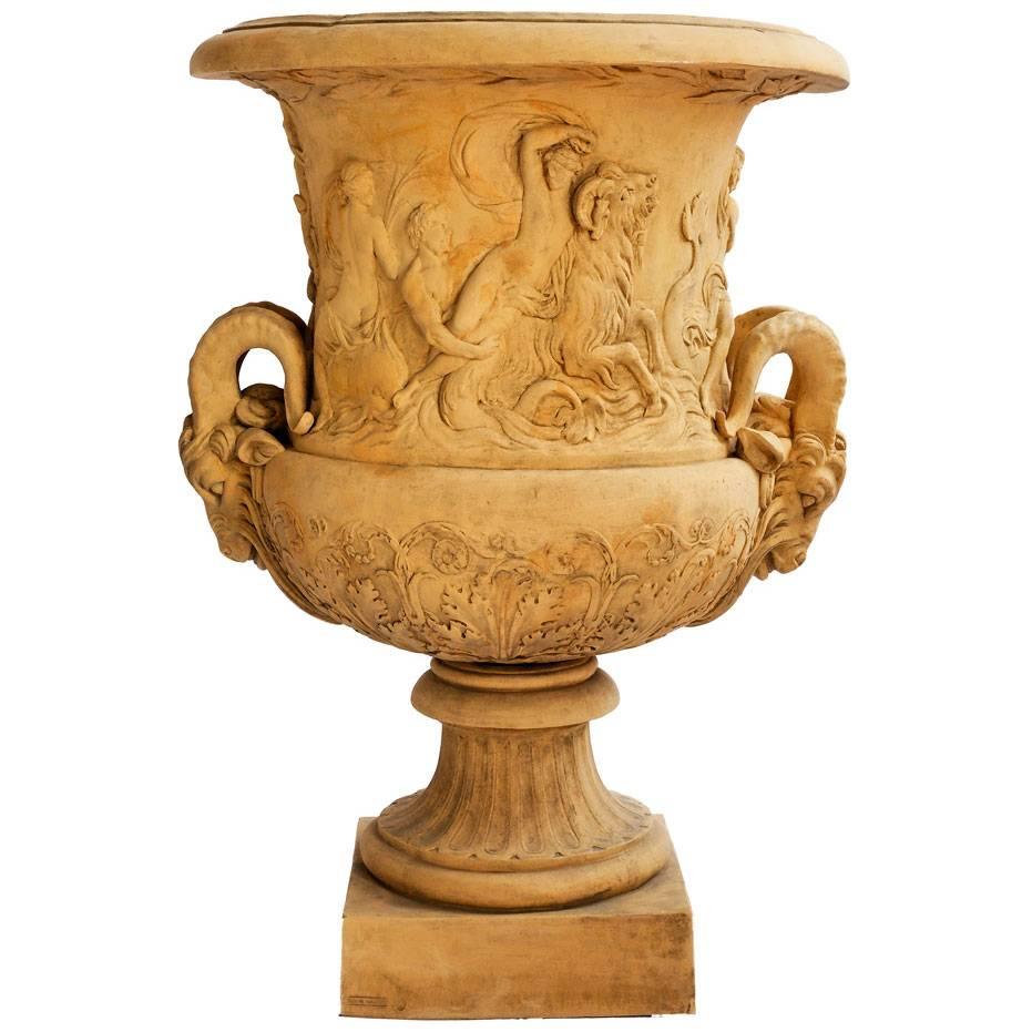 Wonderful Terracotta Vase of the Triumph of Amphitrite after F Girardon For Sale