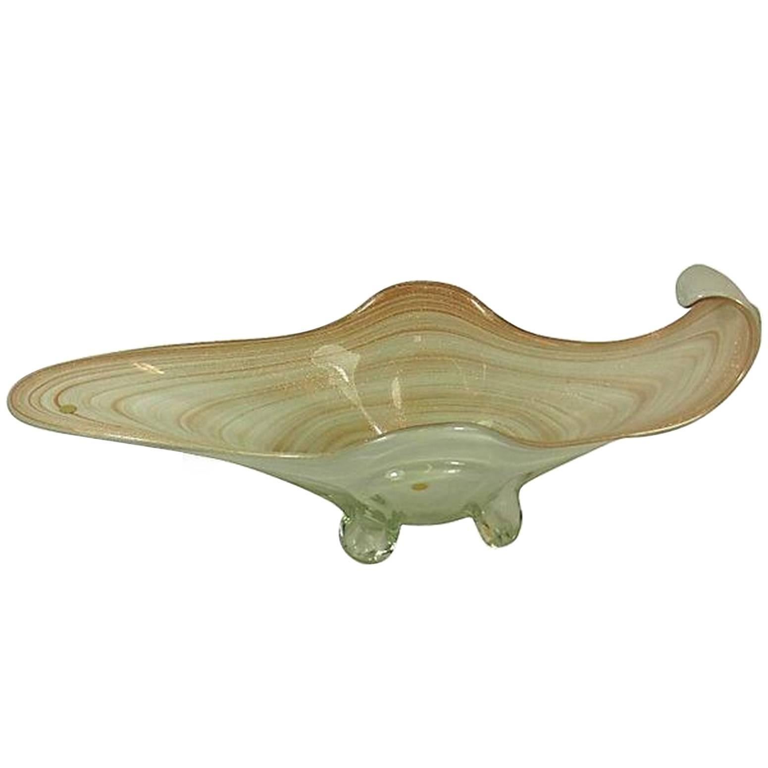 Impressive Sommerso Murano Glass Bowl For Sale