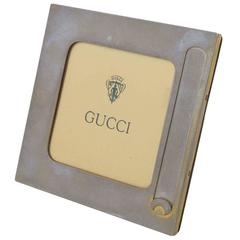 Vintage Gucci Frame Silver Plate Signed, Italy, 1970s