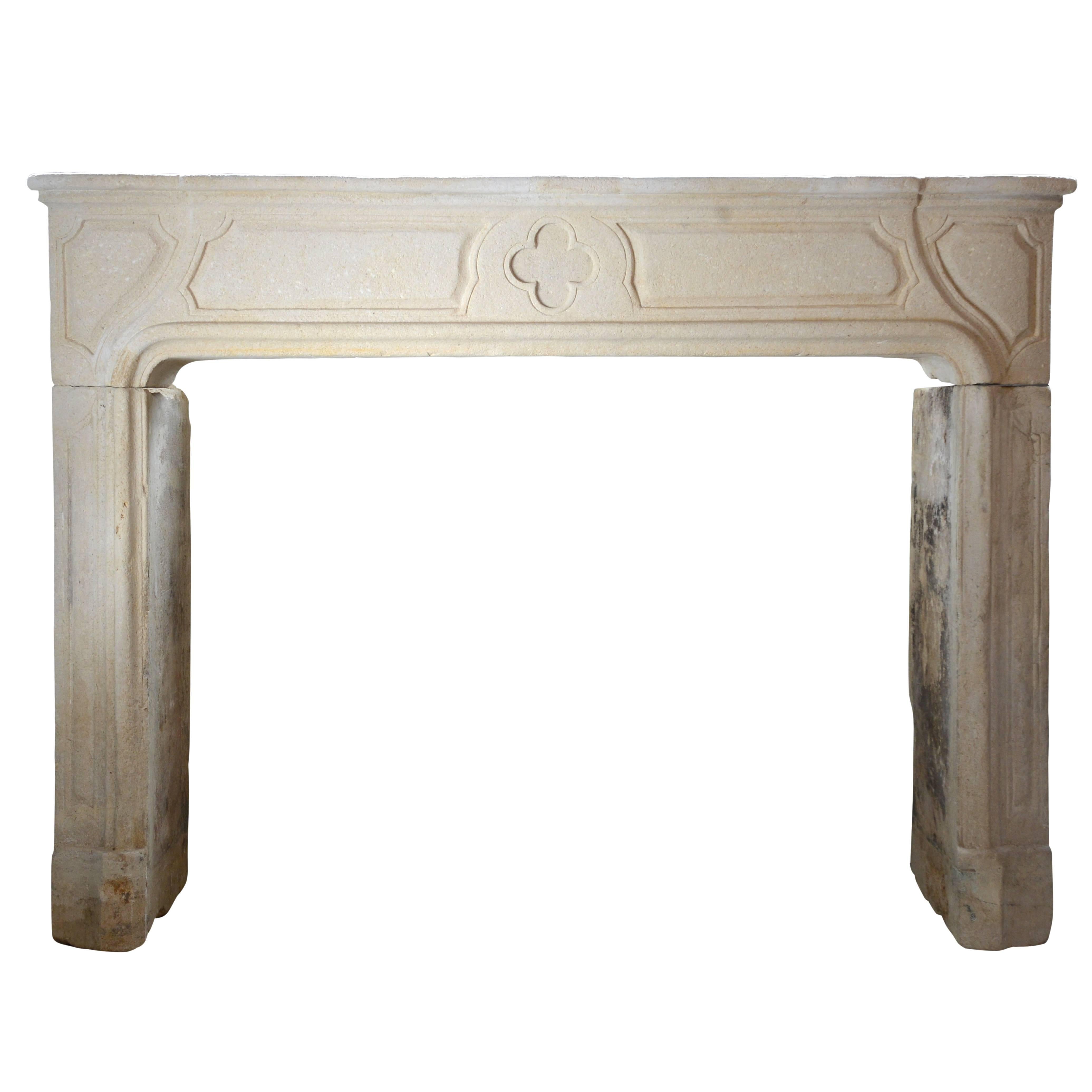 Louis XIV Stone Fireplace, 18th Century For Sale