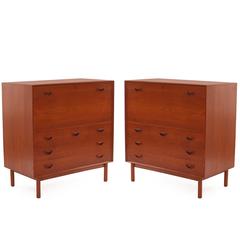 Pair of Peter Hvidt Solid Teak Chests