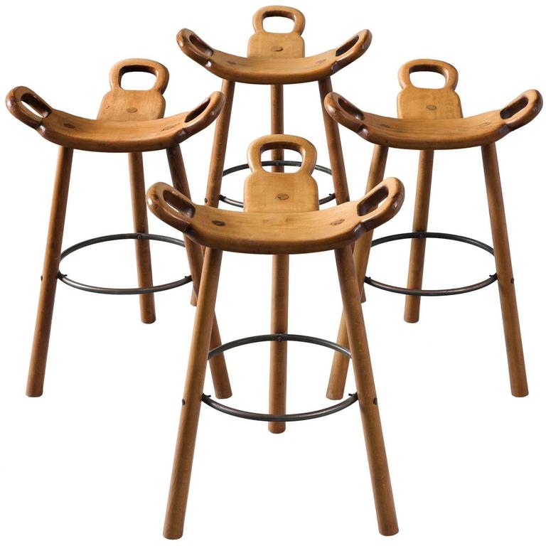 Spanish Brutalist Marbella Bar Stool For Sale at 1stdibs