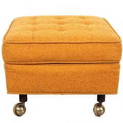 Mid-Century Upholstered Ottoman on Casters by Harvey Probber