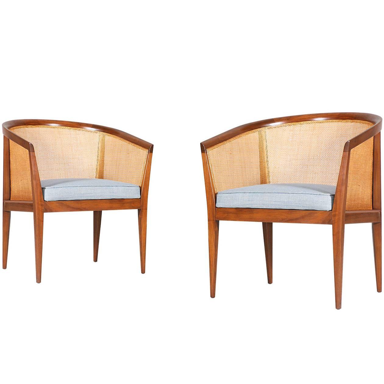 Kipp Stewart Caned Club Chairs for Directional