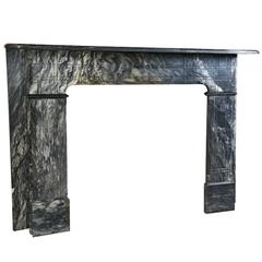 Early 20th Century Elegant Grey Marble Fireplace Surround