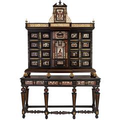 Antique Continental 18th Century Louis XIV Style Inlaid Specimen Cabinet