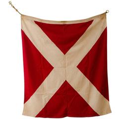 Nautical Flag Numeral 4 Wall Hanging, circa 1930s