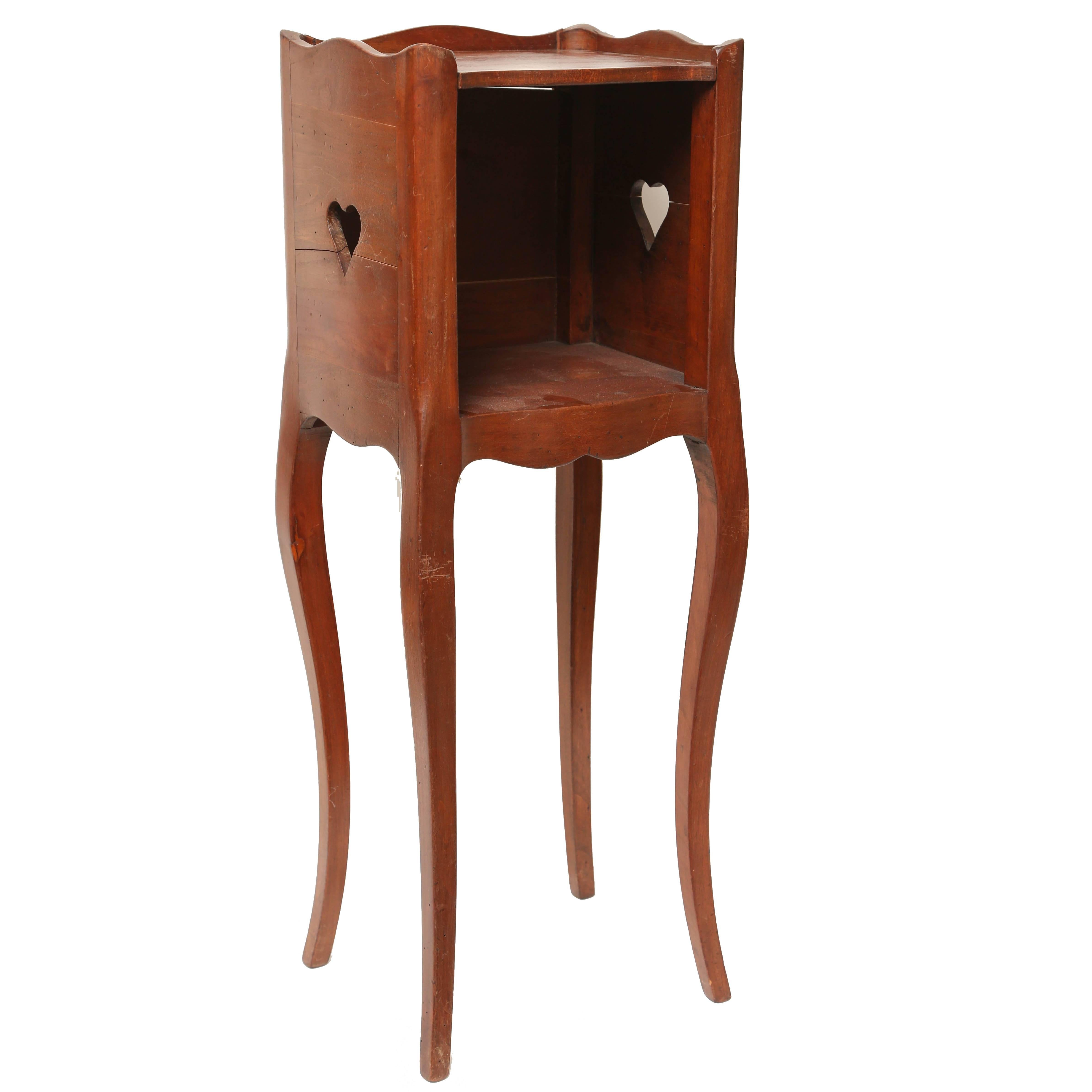 Charming Country French Walnut Side Table